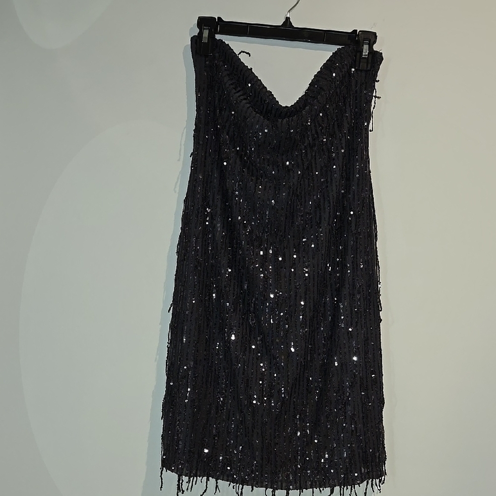 Wild Fable Gray Sequin Strapless Dress Cocktail